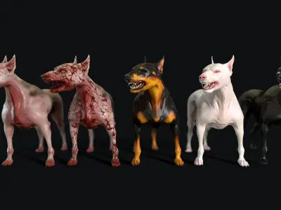 Combat Dog Low-poly 3D model