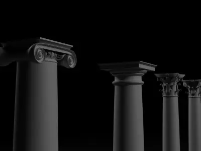 Columns and Fountain Pack HQ Assets Architectural - Game Design Low-poly 3D model