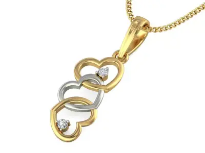 Solitaire Women Heart Pendant 3dm STL OBJ FBX Renders Details 3D print model