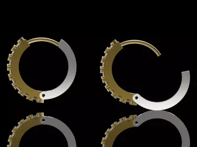 Double Row Huggie Hoop Earrings model je0156 3D print model