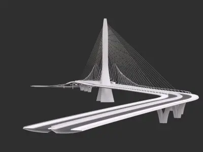 Zaha Hadid Architects Danjiang Bridge in Taiwan 3D model