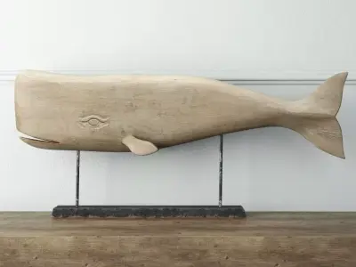 Carved Whale on Pedestal 3D model