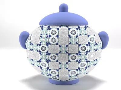 Chinese jars Low-poly 3D model