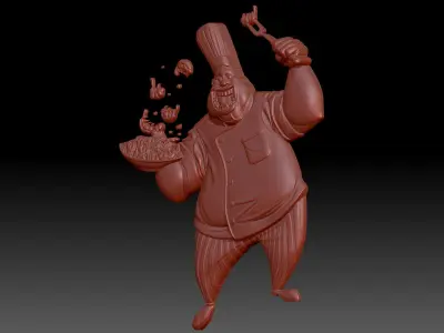 Chef cheerful 3D print model