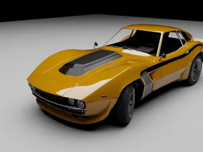 70s performance muscle-sports coupe Low-poly 3D model