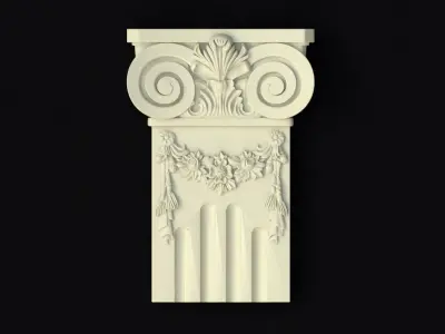 Carved column capital 3D model buy