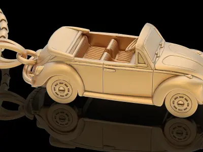 Car pendant  gold  silver printable jewelry 3D model 3D print model