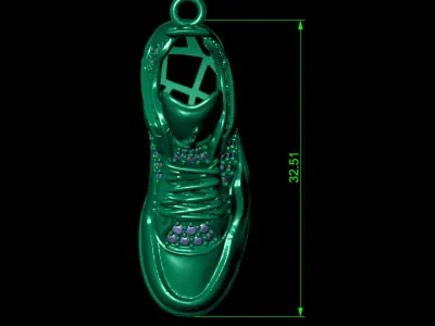 HIPHOP SHOE pendant 3d wax resine projet jewellery 3D print 3D print model