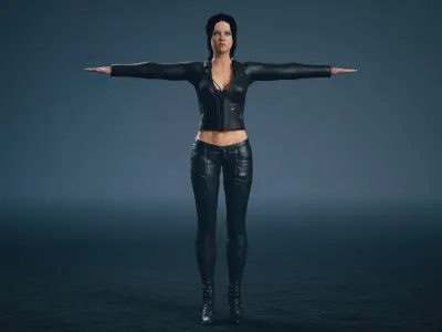 Unreal Engine 5 Maya Rigged Model With Facial Blendshapes Low-poly 3D model