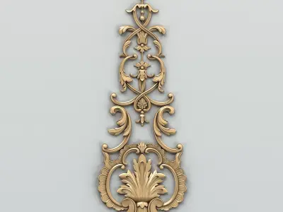 Carved decor vertical 013 3D model