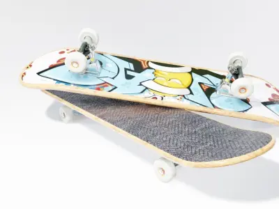 well modeled skateboard Low-poly 3D model