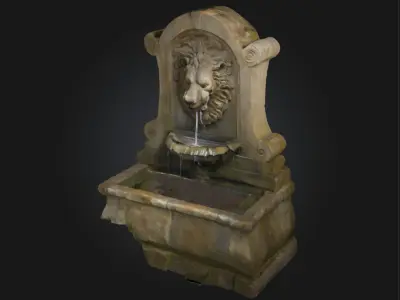 Lions Cascade Fountain  Majestic Flow of Classical Power 3D model