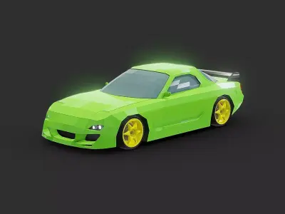 Mazda Rx 7 Lowpoly Low-poly 3D model