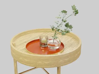 round table home decal furniture  Low-poly 3D model