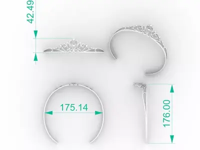 Luxury Bridal Crown Headpiece  3D print model