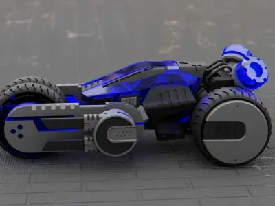 SCI-FI CONCEPT VEHICLE S-100  RIGGED 3D model