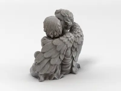 Angel 2 pair of angels kissing each 3D model
