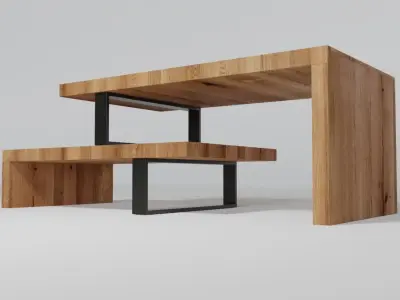 Wooden coffee table 3D model
