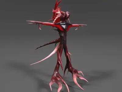 Spore Warrior Alien Character Free low-poly 3D model