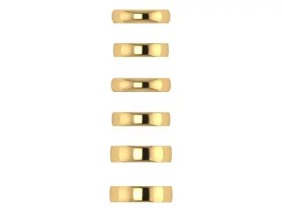 6 size flat matching band collection  3D print model