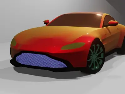 Low Poly Car 3D model For Gaming 3D model