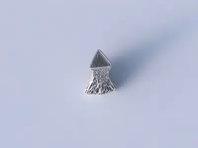 Vase puffy triangle with dense organic lattice 3D print model