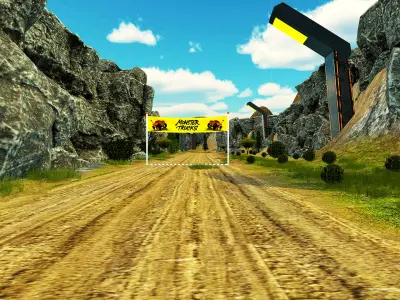 Race Track Mountain Valley Environment Low-poly 3D model