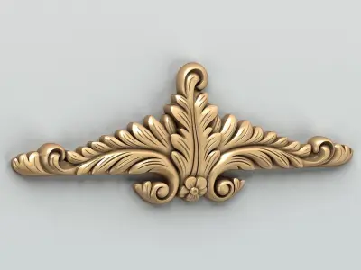 Carved decor horizontal 018 3D model