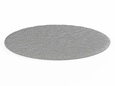 Round rug yellow 3D model