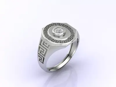 Print Ready STL 3DM  Gents Rings Diamond Men Ring  3D print model 208