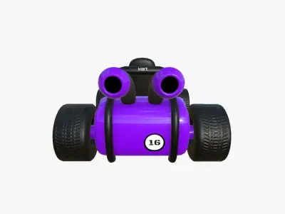 Cartoon Kart G04 Purple - Vehicle Racing Design Low-poly 3D model