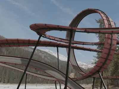 Acrobatic Track  Low-poly 3D model