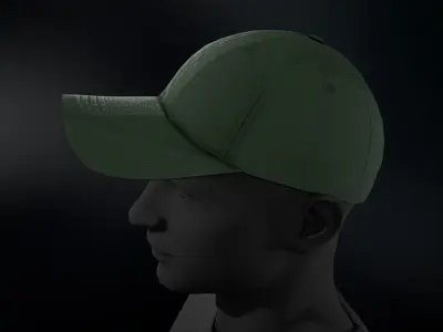 Green Basketball Hat Low-poly 3D model