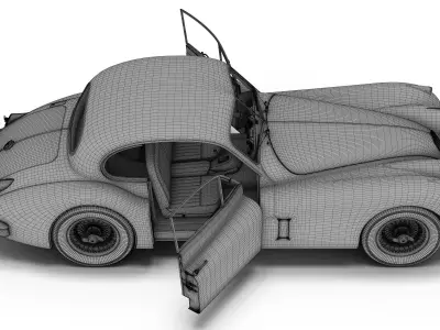 Jaguar XK140 FHC 3D model