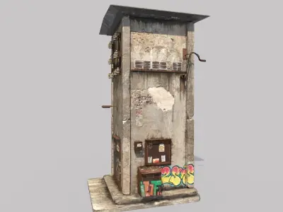 Old Electric Transformer Cabin 3D model