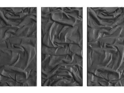 Wall Art Panel 02 Drapery  3D model