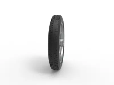 Front wheel of old school dragster Version 2 Scale 1 to 25 3D print model