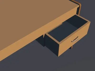Wood Desk  Free low-poly 3D model