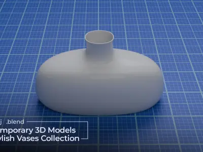 Contemporary 3D Models for Stylish Vases Collection Low-poly 3D model