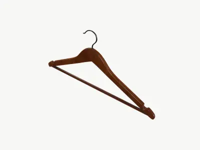Wooden Hanger Low-poly 3D model
