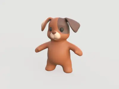 Little animal baby - Dog cute - Animated  Low-poly 3D model
