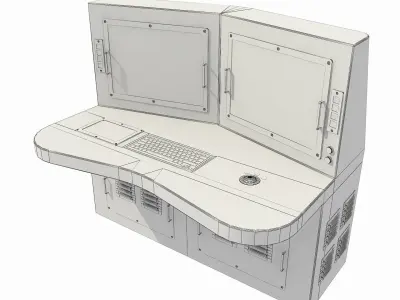 3D SCI FI OPERATOR COMPUTER AND CONSOLE Low-poly 3D model