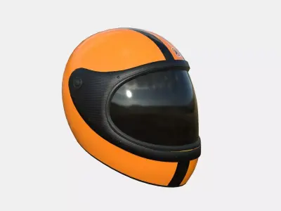 Cartoon Helmet Kart A09 Orange - Character Design Low-poly 3D model