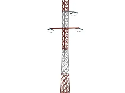 Electricity Pole 16 Low-poly 3D model