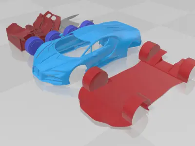 Bugatti Tourbillon - Separate Parts STL Model 3D print model