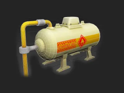 Stylized Gas Tank 01 Free low-poly 3D model