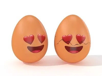 Egg Cracked Emoji N020 Low-poly 3D model