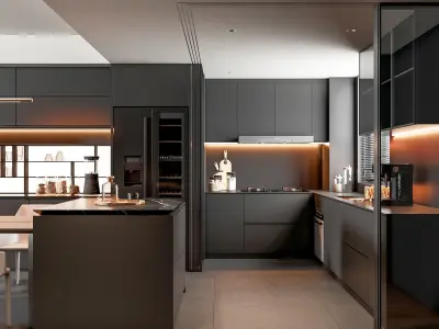 Kitchen Modern interior 81 3D model