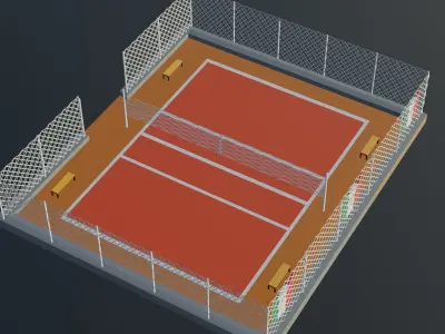 Volleyball Stadium - Mexican Low-poly 3D model