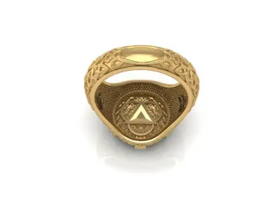 ancient ring with diamonds and cabochons 3D print model